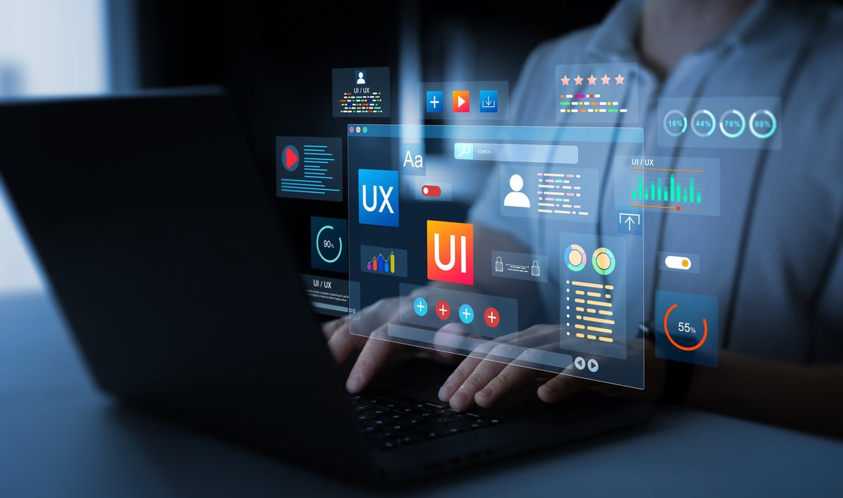 Holographic UI-UX design display